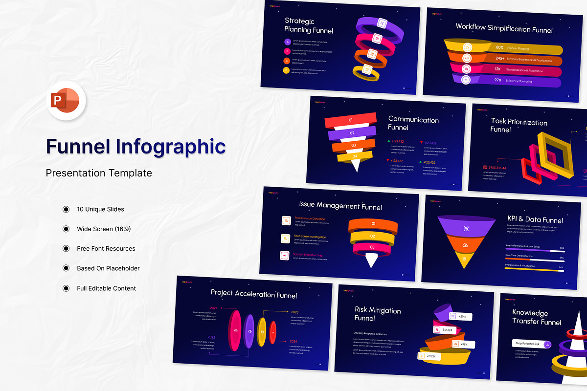 Funnel Infographic PPT Template, a Presentation Template by Antstheme (Photo 1 of 3)