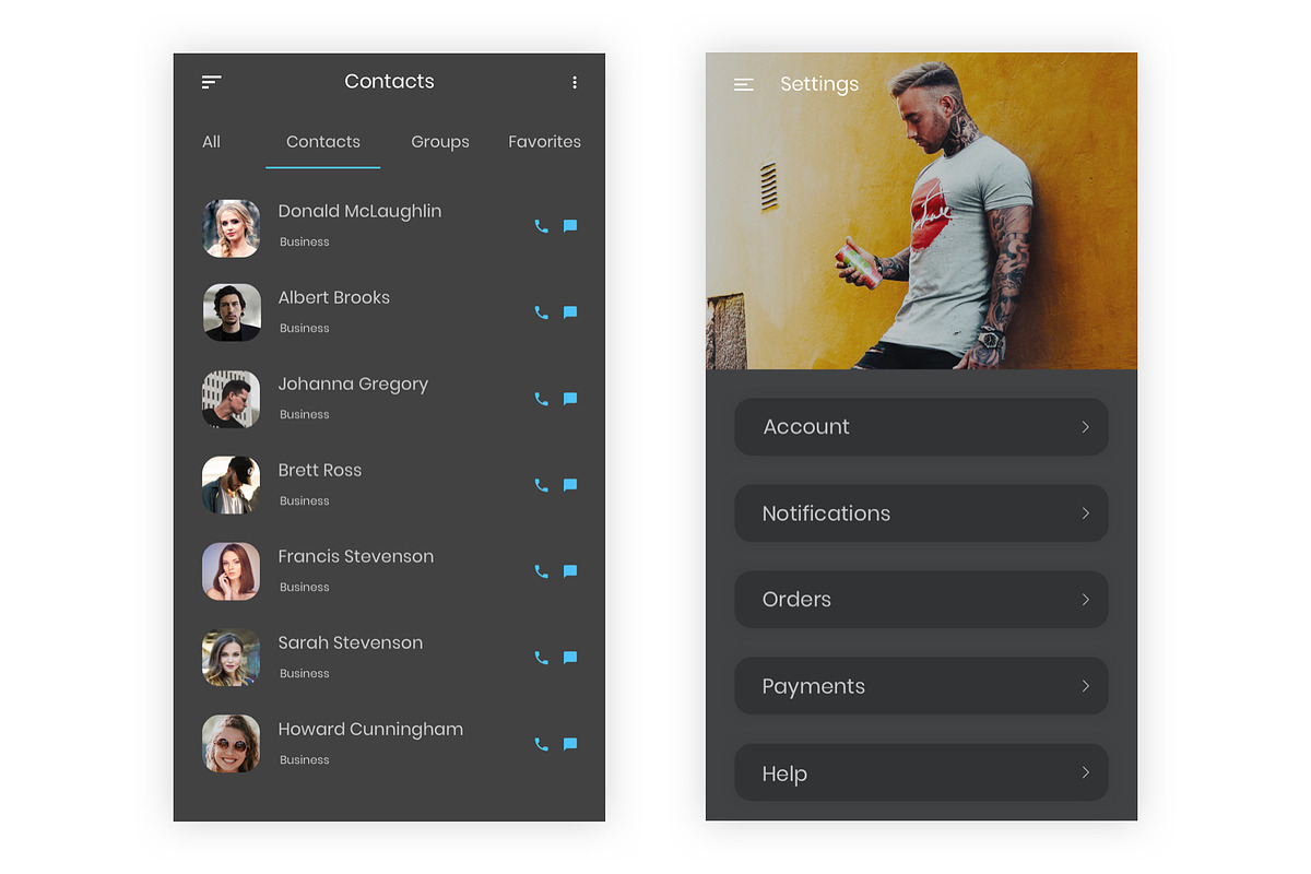 Konnect - Social Media Mobile App, an UI Kit Template by themelove (Photo 4 of 9)
