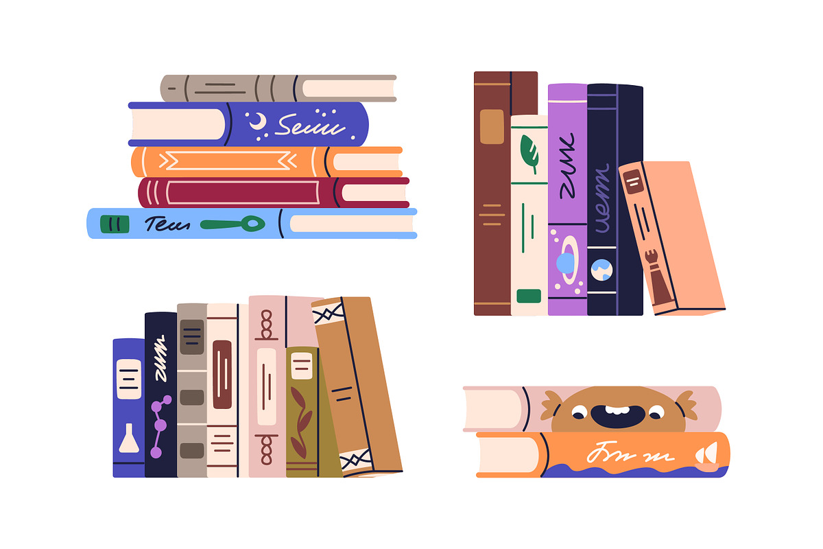 Library books stacks, literature set, an Education Illustration by Good Studio (Photo 3 of 8)