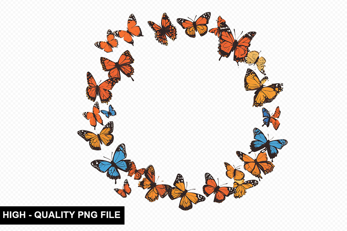 Butterfly Border Clipart Bundle, an Illustration by crative8112 (Photo 3 of 7)