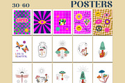 Retro groovy posters - wall art, an Illustration by Sofico (Thumbnail 12 of 13)