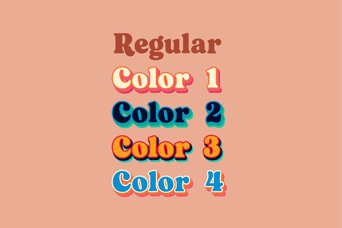RetroShift – Retro 3D Serif Font, a Serif Font by Bexx Atelier (Photo 2 of 5)