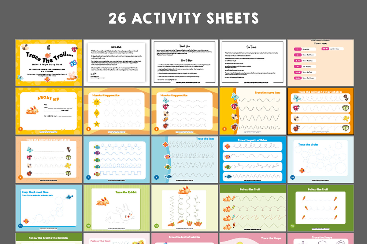 25 Tracing Practice Sheet Activities, an Education Illustration by Design Unique (Photo 7 of 8)