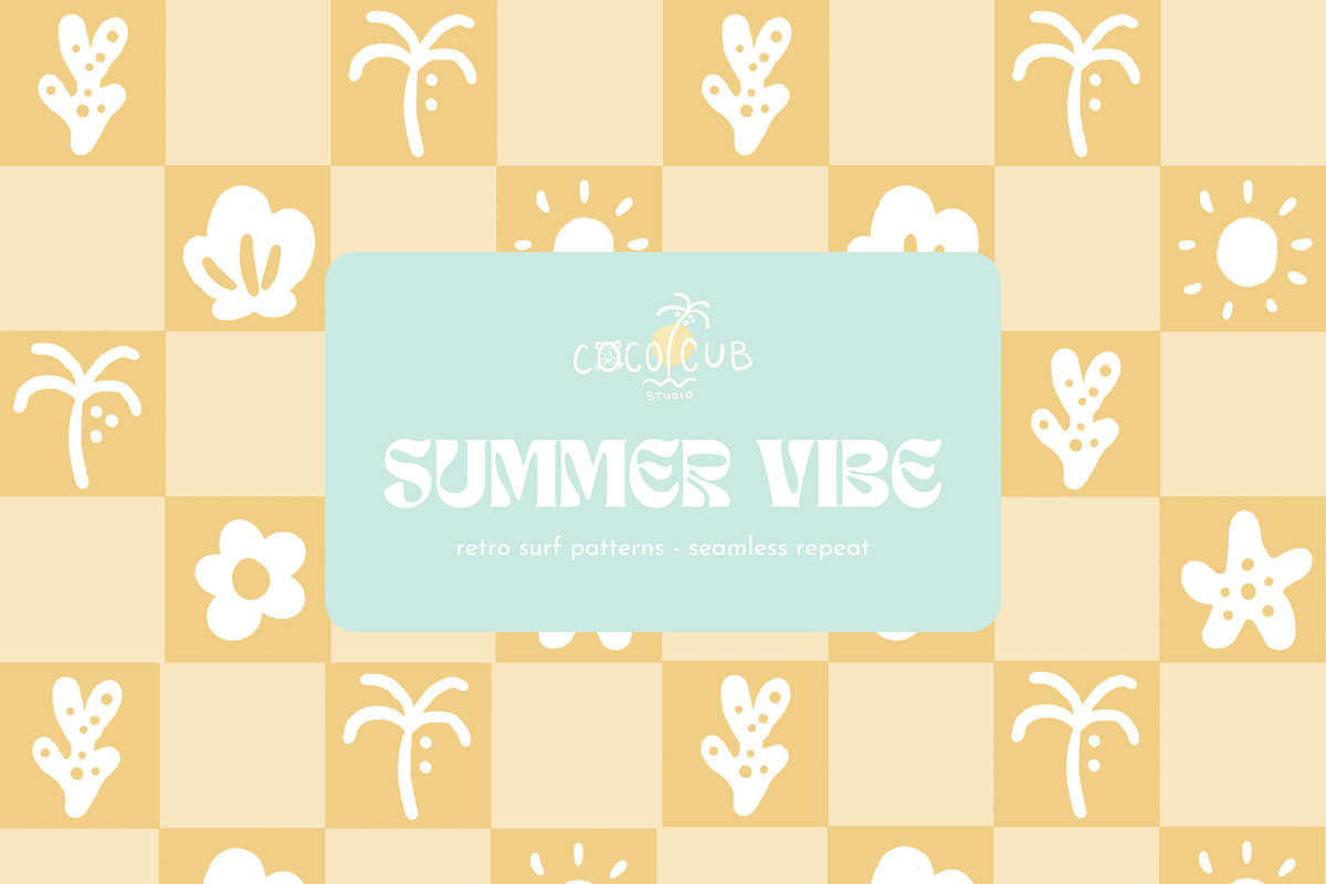 Girls Surf print pattern collection, a Decorative Illustration by Coco & Cub Studio (Photo 12 of 13)