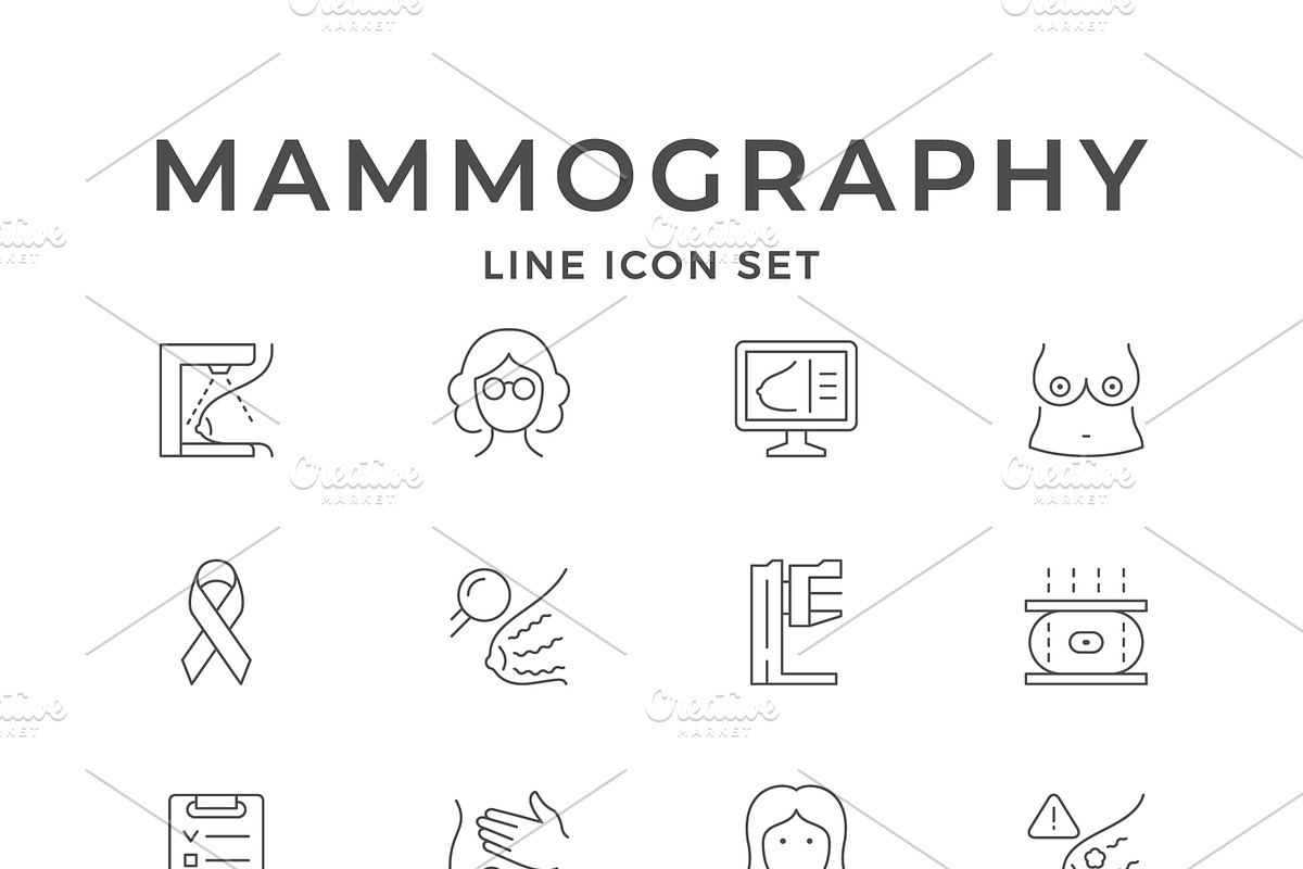 Set line icons of mammography, an Outline Icon by motorama (Photo 1 of 2)