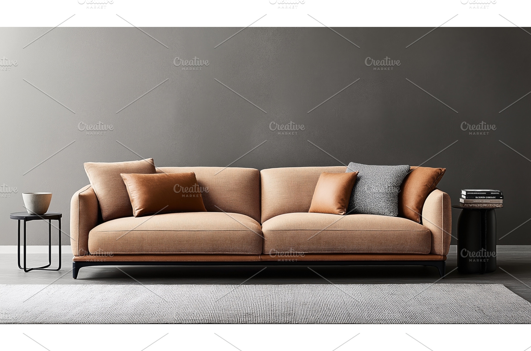 Modern living room with beige sofa, an Arts & Entertainment Photo by Sergey Kotenev