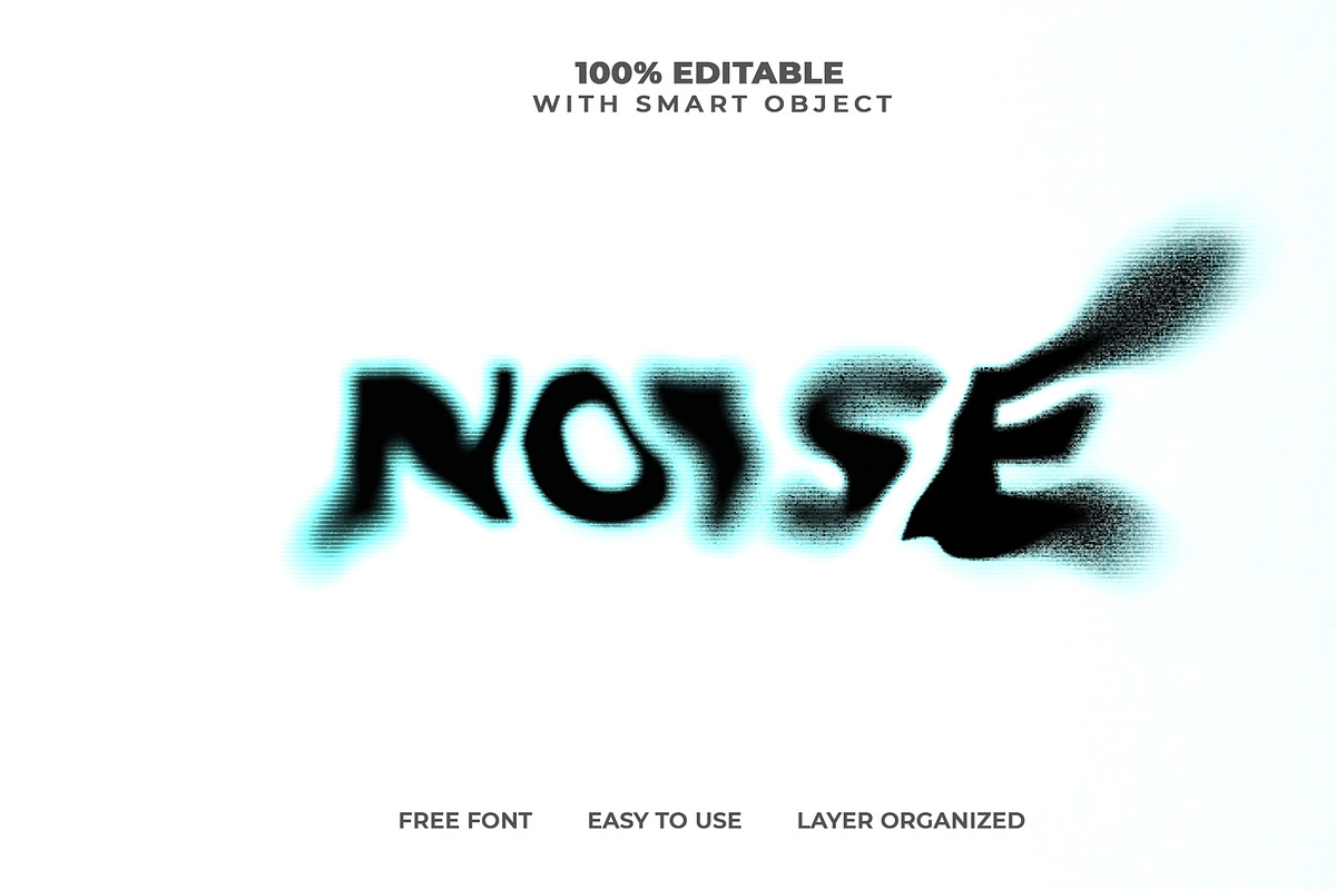 Noise Editable Photoshop Text Effect, a Layer Style Add-On by Md Jahidul99 (Photo 1 of 2)