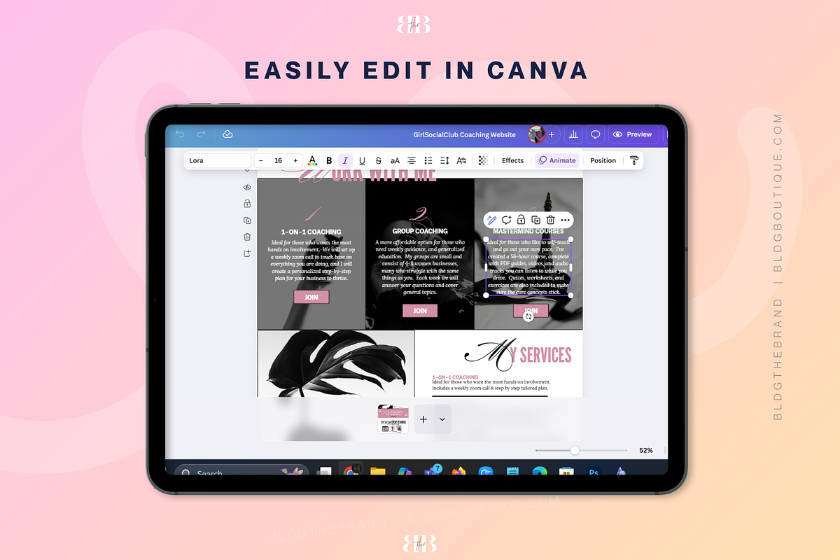 Bold Canva Coaching Website Template, a Landing Page Template by BLDGtheBoutique (Photo 9 of 9)