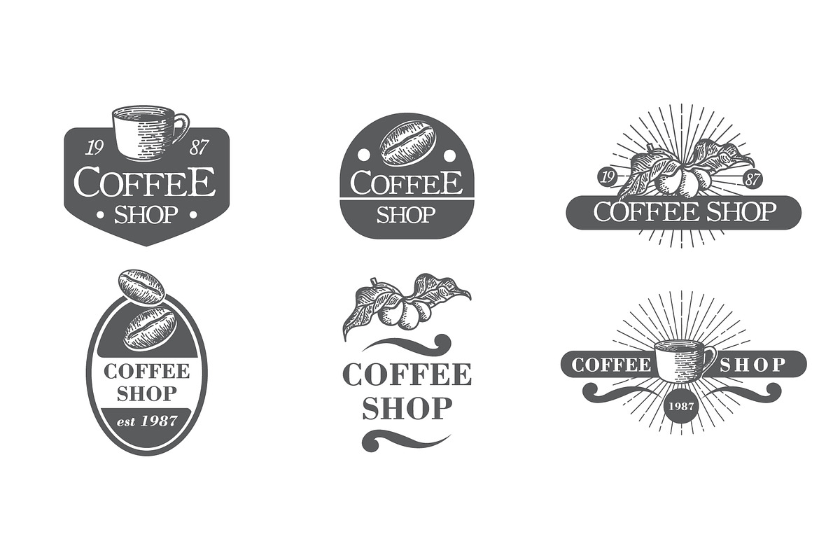 12 Vintage Coffee Logos & Badge, a Branding & Logo Template by Intijaya Studio (Photo 2 of 9)