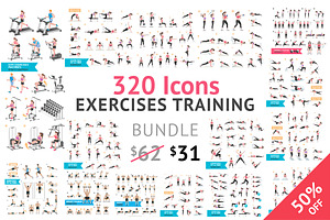 Fitness Aerobic and Exercises Icons., a Healthcare Illustration by Graphixmania