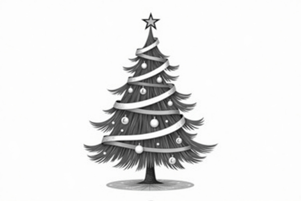 Festive Christmas Tree Silhouette Bu, an Illustration by Artivon (Photo 12 of 21)
