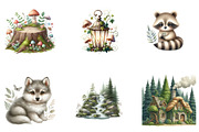 Cute Woodland Animal Clipart, a Seasonal Illustration by CreationArt (Thumbnail 3 of 5)