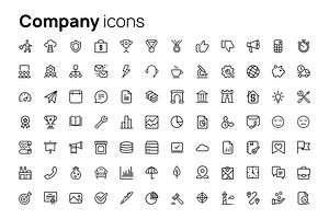 Business Company Line Icons Set