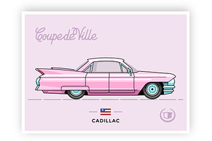 Old vector Cadillac Coupe de Ville