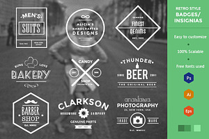 Retro Style Badges & Insignias