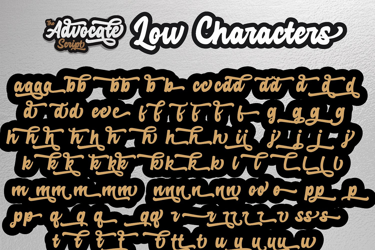 Advocate Script 4 Style + Extras, a Script Font by Masanis (Photo 11 of 15)