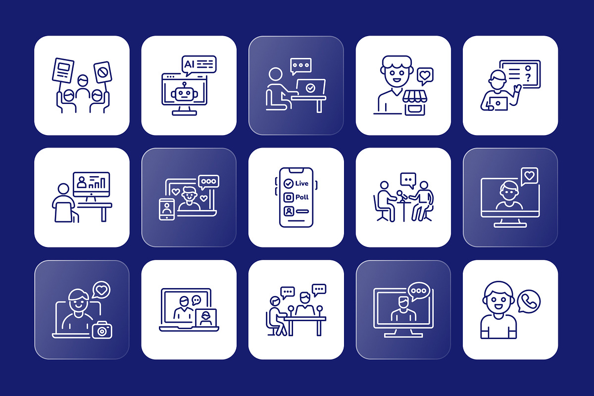 Animated Communication Icons, an Outline Icon by Prosymbols (Photo 3 of 5)
