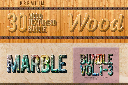 60 Styles Font Wood&Marble