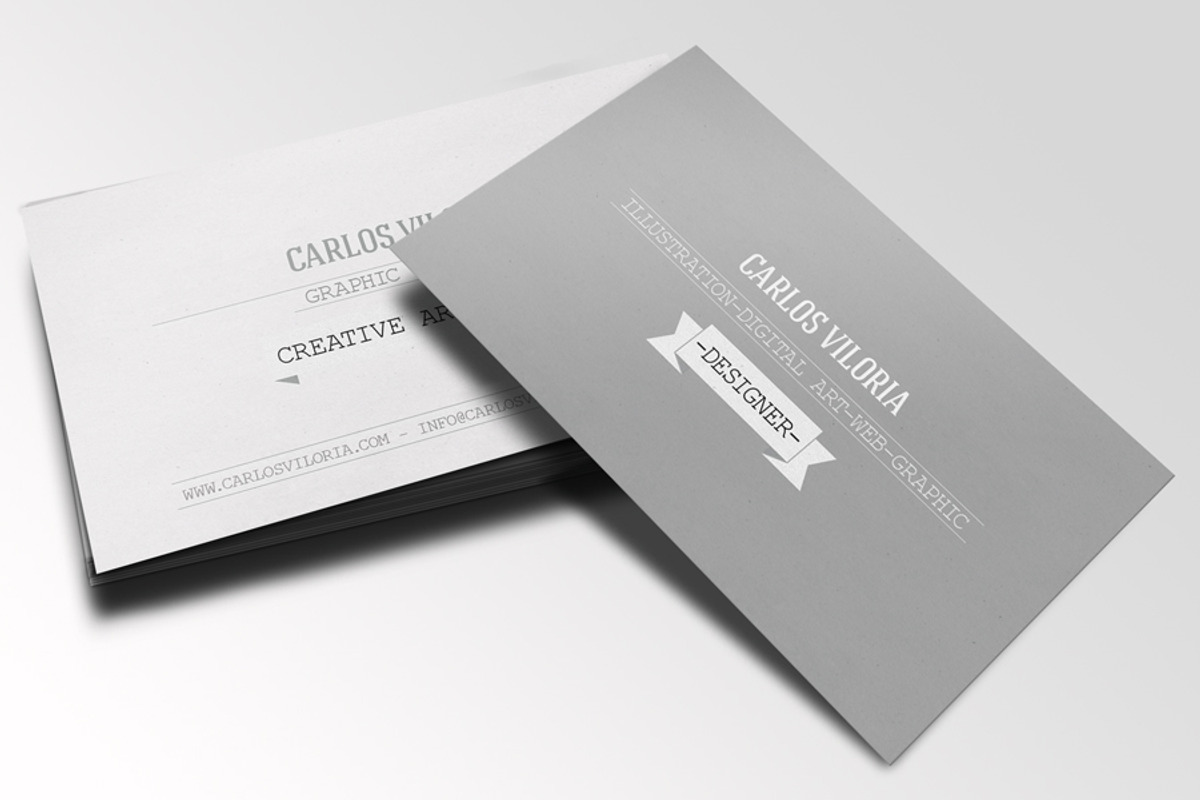Retro Business Card 01, a Business Card Template by Mockups by Carlos Viloria (Photo 1 of 5)