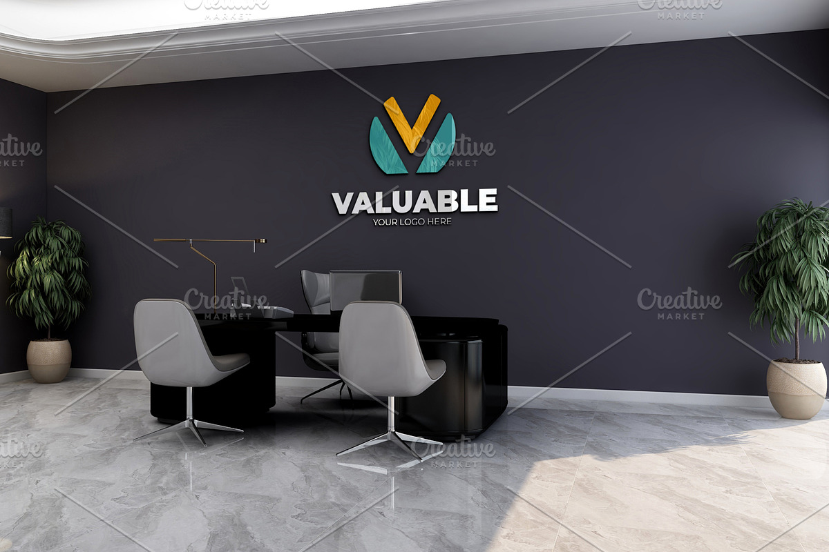 PSD Office Room Company Logo Mockup, a Product Mockup by Ayy (Photo 9 of 23)