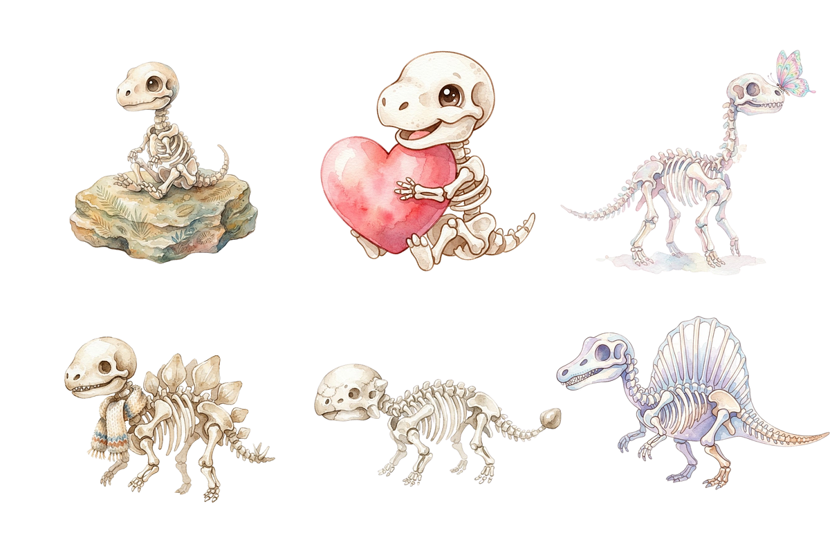 Baby Dinosaurs Skeletons, an Animal Illustration by BerryPieArt (Photo 4 of 4)