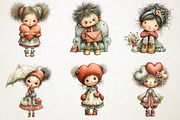Dreamy Valentine Companions Clipart, a Person Illustration by RobertsArt (Thumbnail 3 of 7)
