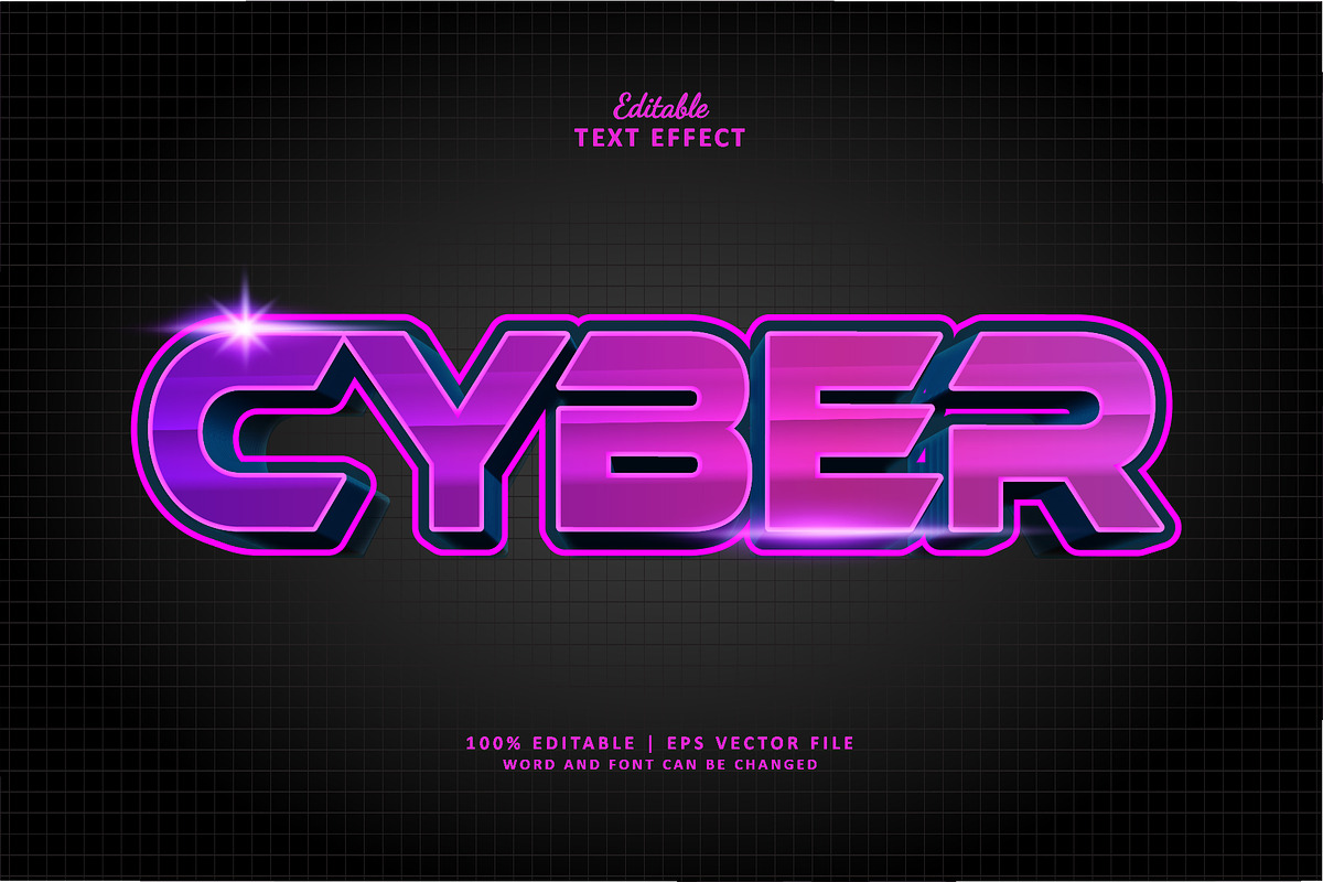 Text Effect Cyber, a Layer Style Add-On by Navy Graphic | Creative Market