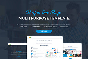Marjan One Page PSD Template