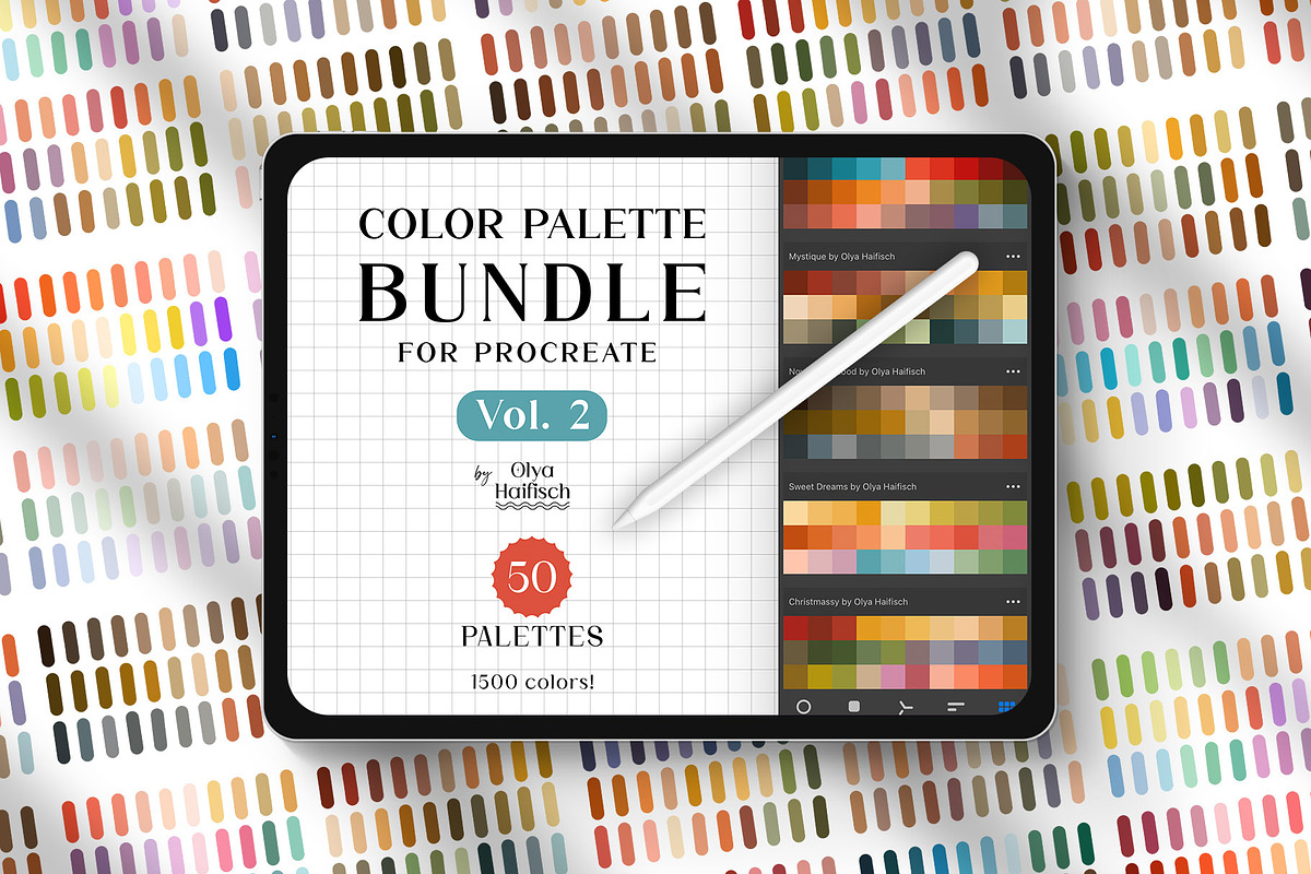 50 Procreate Color Palettes BUNDLE 2, a Palette Add-On by Olya Haifisch (Photo 1 of 8)