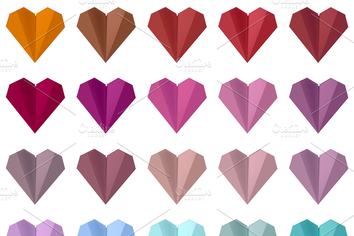 25 Origami Paper Hearts, an Object Graphic by katyapolo (Photo 2 of 3)