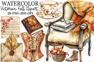 19th Century Victorian Fall Clipart, an Illustration by Rose Art