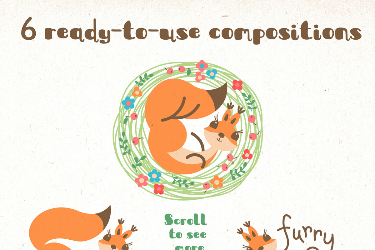 A Scurry of Squirrels - Design Kit, an Animal Illustration by Baksiabat (Photo 7 of 12)
