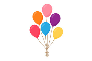 Bright colorful balloon bouquet, an Object Illustration by GraphiShop