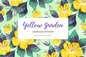 Yellow Garden Floral Pattern