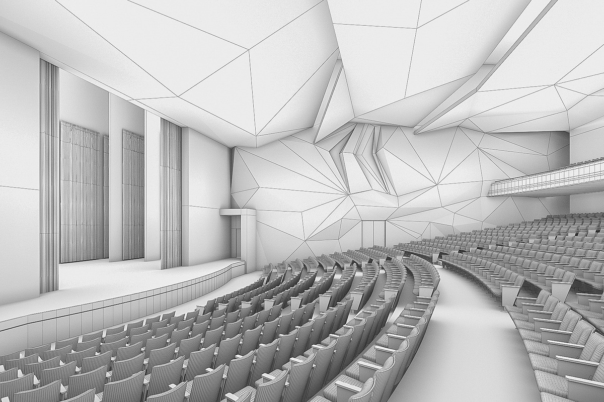Theater Interior 1200 seats, an Architecture 3D Model by 3DNUTS