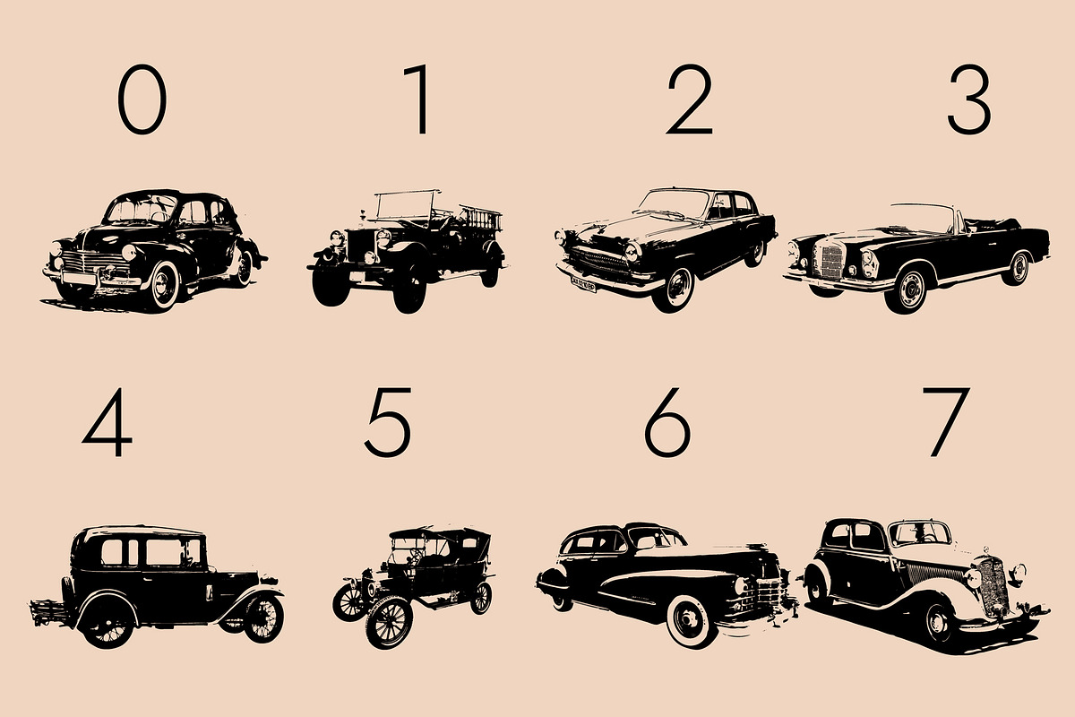 Vintage Cars Dingbats Font, a Symbol Font by Minimalartstudio (Photo 7 of 7)