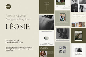 CANVA Editorial Instagram Templates, a Social Media Template by Oksafox