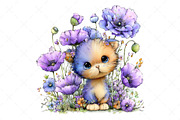 Whimsical Floral Cat Clipart Bundle, a Seasonal Illustration by Craft Nest (Thumbnail 11 of 12)
