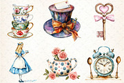 Alice in Wonderland Clipart, an Illustration by DreamCafeArt (Thumbnail 3 of 7)
