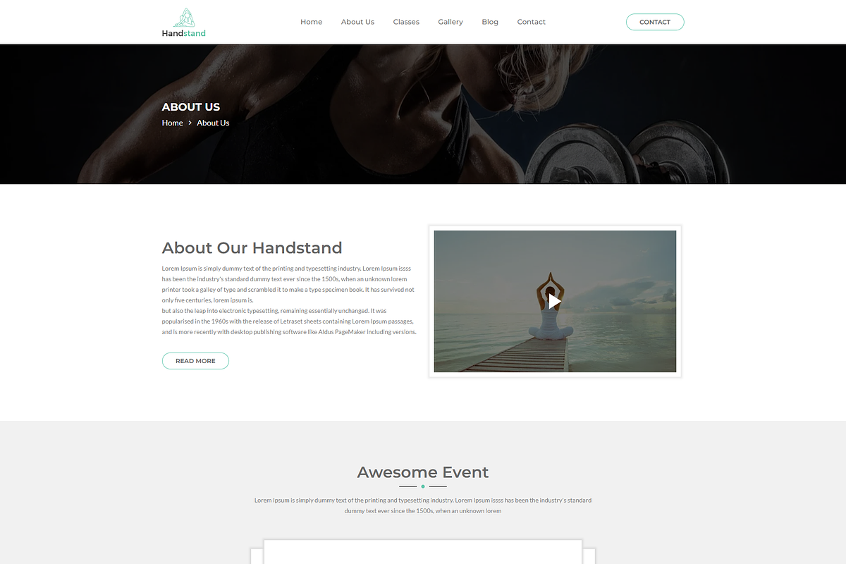 Gym & Fitness Template - Handstand, a Bootstrap Template by HasThemes (Photo 2 of 3)