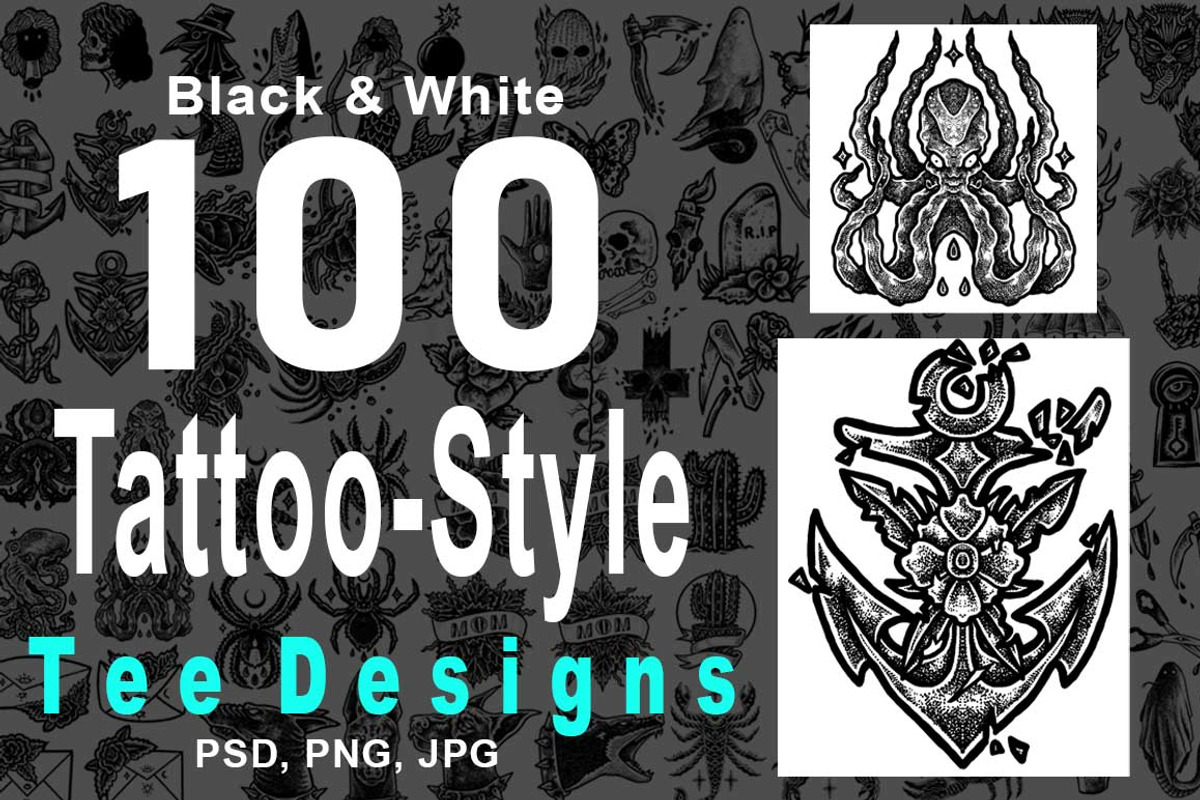 100 Tattoo-Style Tee Designs, an Object Illustration by Design by sebrodbrick (Photo 1 of 34)
