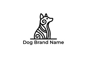 Dog silhouette abstract logo, a Branding & Logo Template by Vectorium Studio