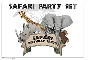 Safari Party Set, an Animal Illustration by Nancy Ingersoll (Thumbnail 1 of 8)