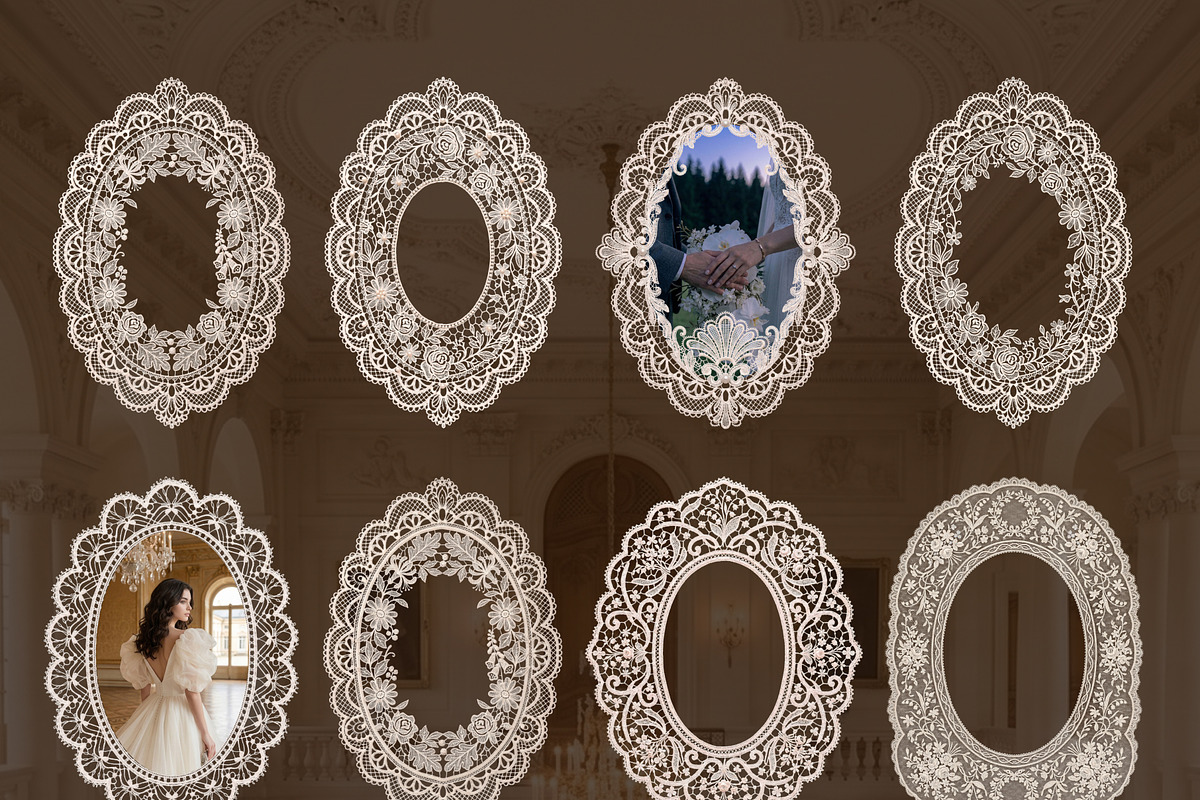 Vintage Lace Frames, Doilies & Bows, an Object Graphic by OliaMuseDesign (Photo 3 of 10)