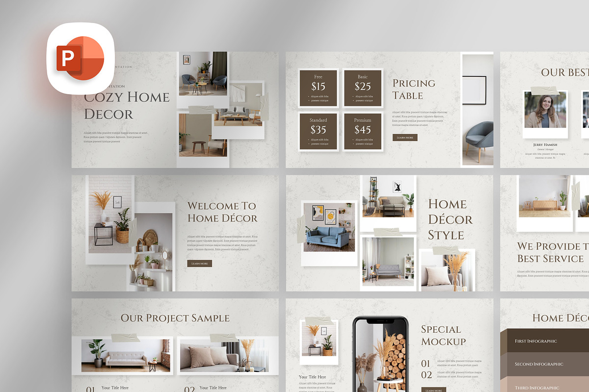 Minimalist Home Decoration - PowerPoint Template