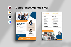 Business Conference Agenda Flyer, a Flyer Template by Spark_Creative