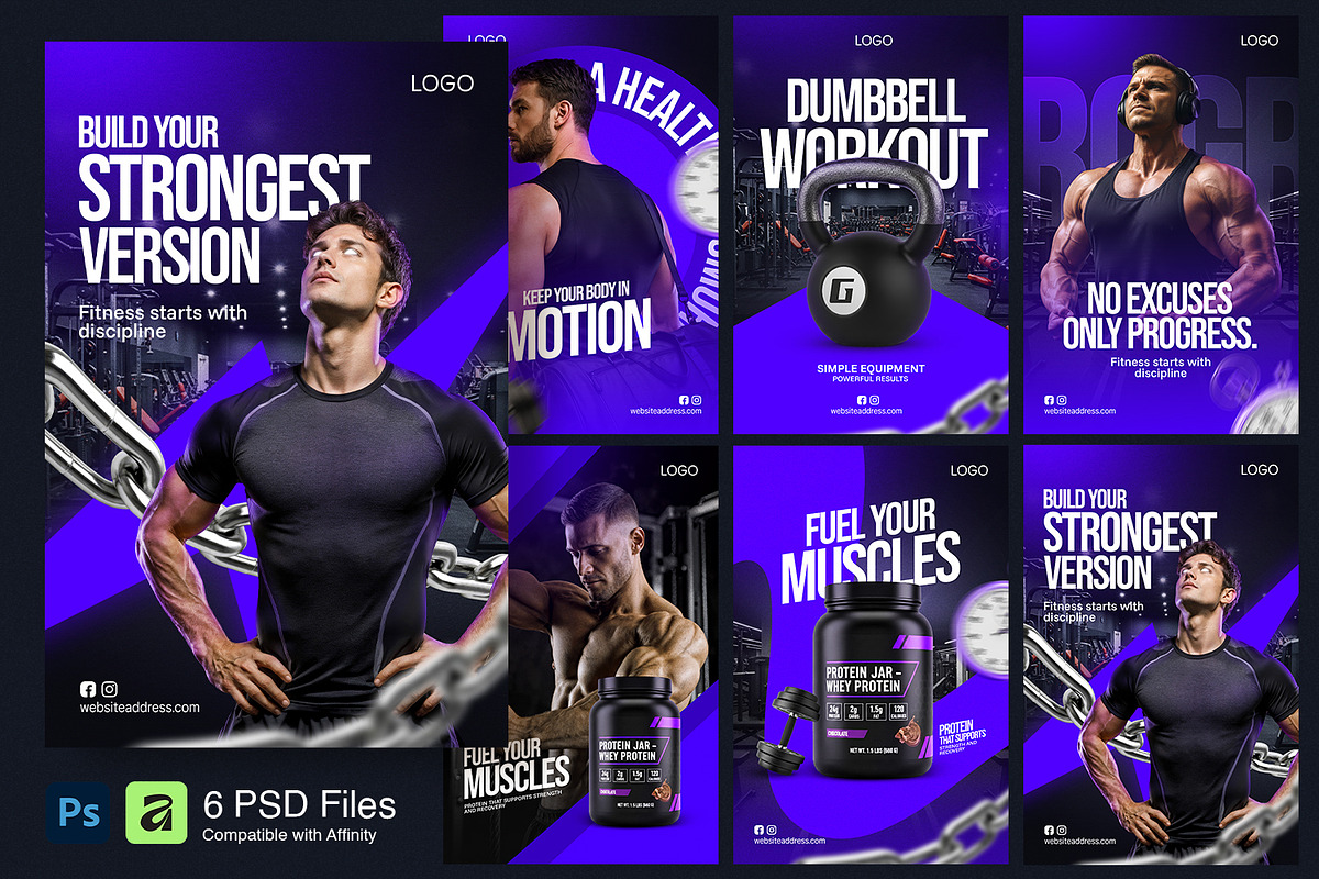 Fitness Gym Promotion Instagram Post, a Social Media Template by RamStudio2 (Photo 1 of 4)