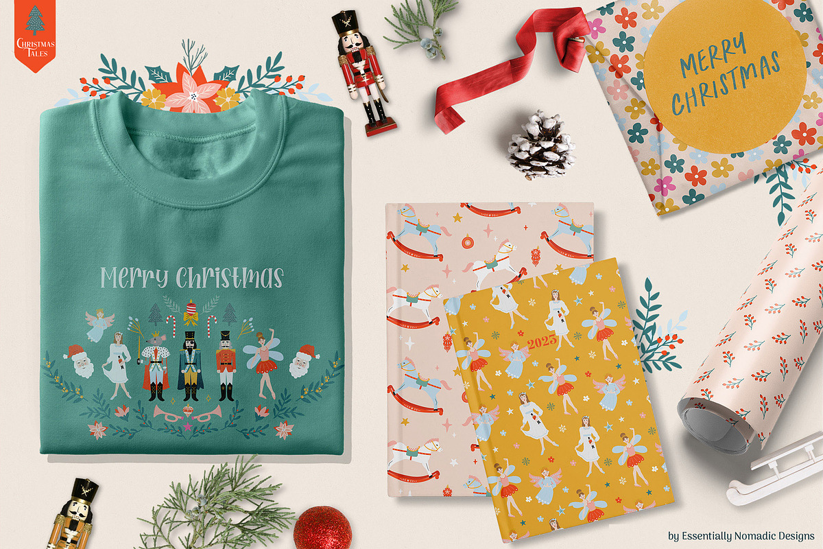 Nutcracker Christmas Pattern Graphic, a Seasonal Illustration by Essentially Nomadic (Photo 8 of 13)