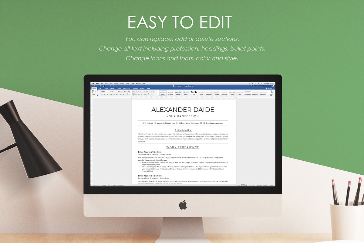ATS Friendly Resume Template, a Resume Template by resumetemplathttps://d3es (Photo 6 of 10)