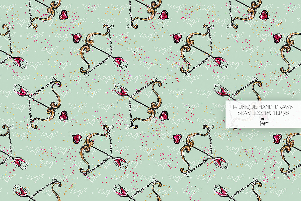 Valentine Doodles Seamless Patterns, a Pattern Graphic by KaramfilaS (Photo 15 of 18)